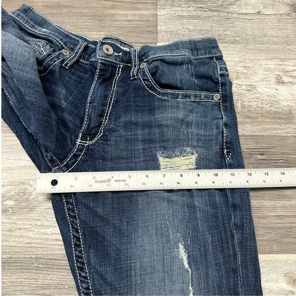 BKE Buckle Jake Blue Mens 32R Faded Denim Straight Leg Distressed Jeans Y2K - Picture 11 of 14